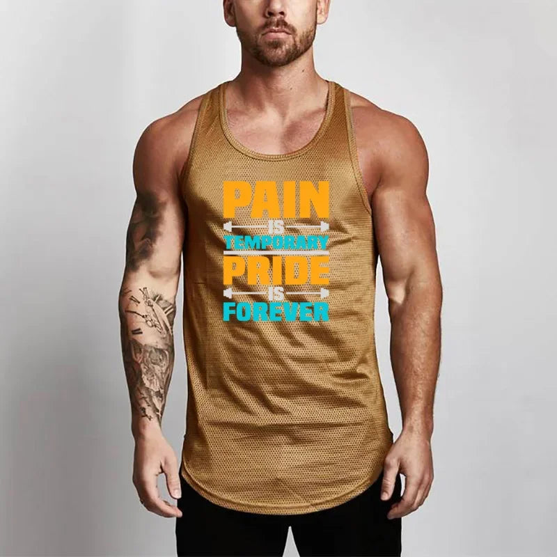 New Mesh Fashion Casual Sleeveless Shirts Tank Top Men Fitness Shirt s Singlets Bodybuilding Gym Workout Vest