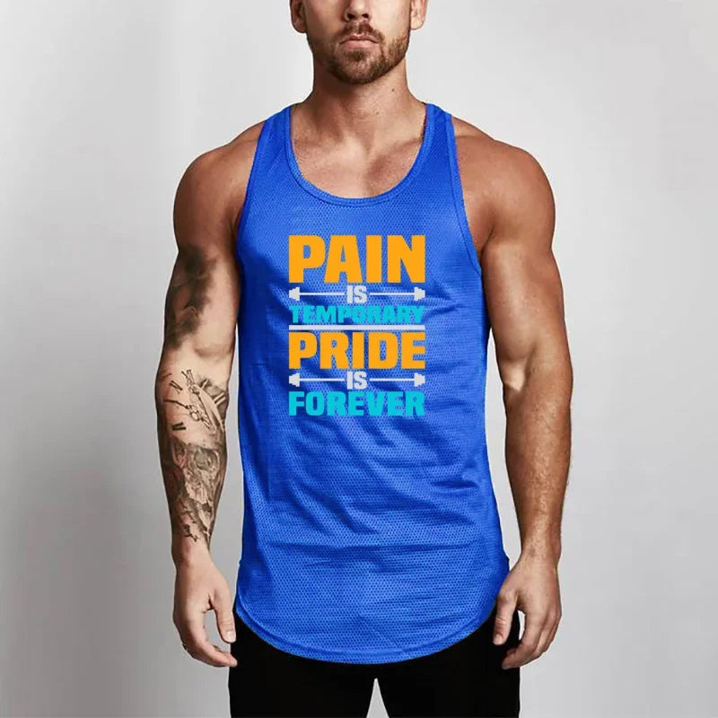 New Mesh Fashion Casual Sleeveless Shirts Tank Top Men Fitness Shirt s Singlets Bodybuilding Gym Workout Vest
