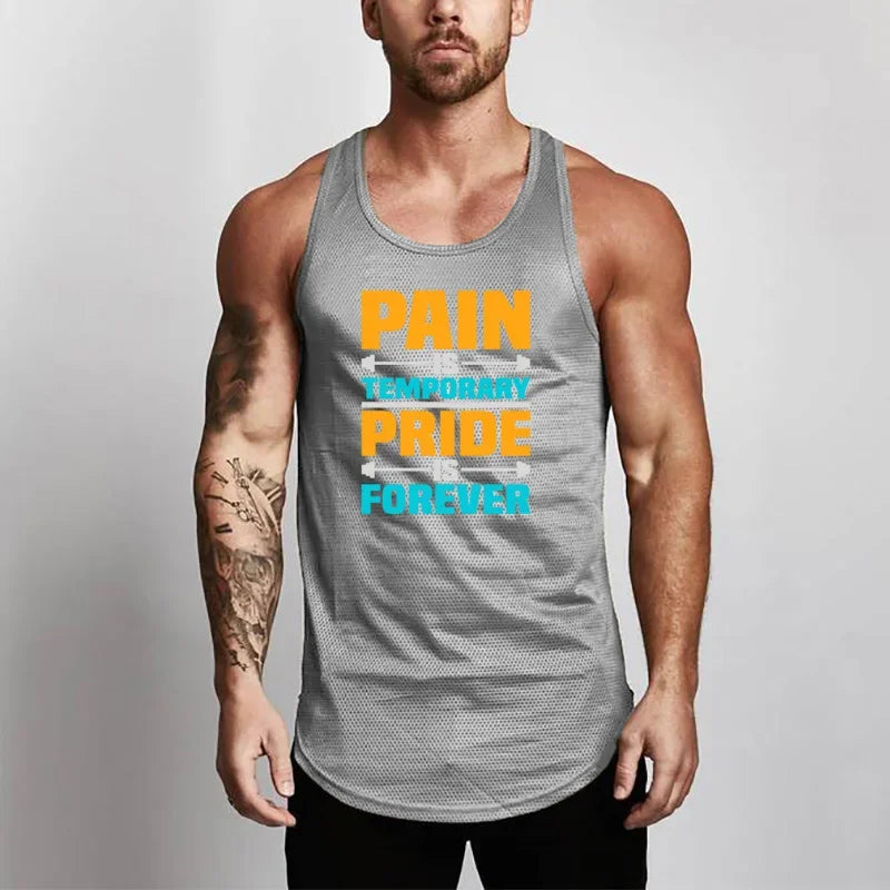 New Mesh Fashion Casual Sleeveless Shirts Tank Top Men Fitness Shirt s Singlets Bodybuilding Gym Workout Vest