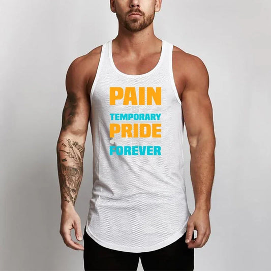 New Mesh Fashion Casual Sleeveless Shirts Tank Top Men Fitness Shirt s Singlets Bodybuilding Gym Workout Vest